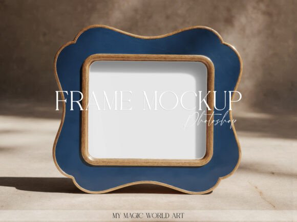 Download Blue Frame Mockup PSD | Horizontal Print - Frame mockup Collection