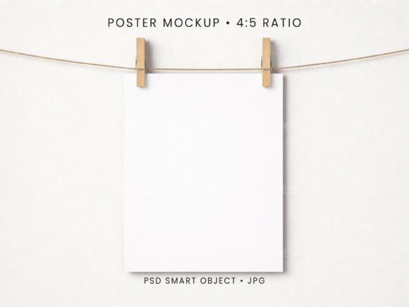 Download 4:5 Poster Mockup PSD JPG - Poster mockup Collection