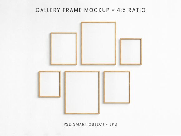 Download 4:5 Ratio Gallery Frame Mockup PSD JPG - Premium Bundle